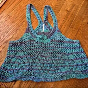 Free People Multicolor Crochet Tank Top